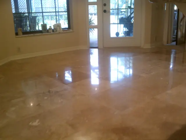 Travertine Leveling and Polishing
