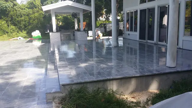 Exterior Marble Cleaning and Sealing with Drytreat StainProof and Color Encahncer