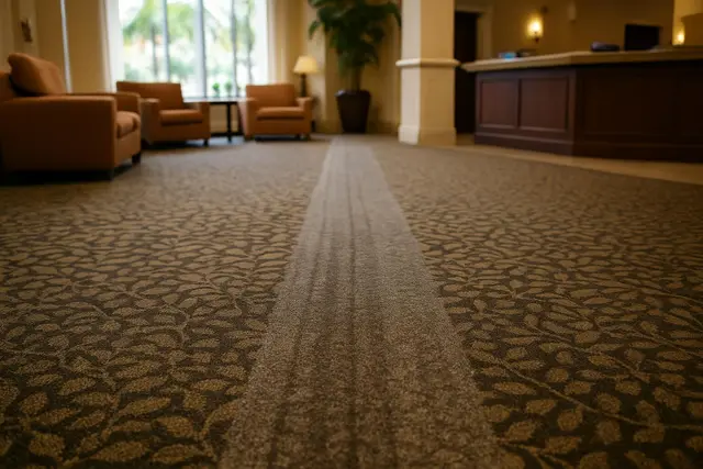 Commercial carpet cleaning, hotel lobby