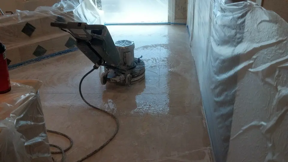 Professional Marble Polishing Starts with Proper Protection.